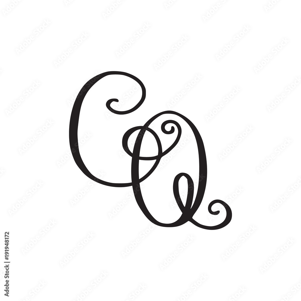 Handwritten monogram CQ icon