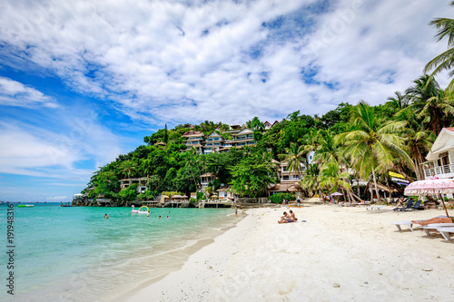 Diniwid beach view, white-sand beach in Boracay Island in the Philippine photo