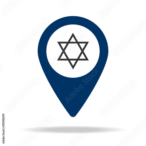 Free Download synagogue in blue map pin icon. Element of map point for mobile concept and web apps. Icon for website design and development, app development. Premium icon - GFXLoad