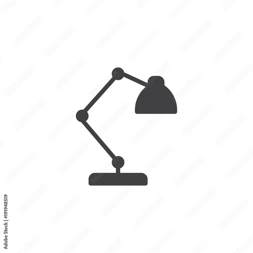 Desk Lamp icon vector, filled flat sign, solid pictogram isolated on white. Table lamp symbol, logo illustration. Desk Lamp icon vector, filled flat sign, solid pictogram isolated on white. Table lamp symbol, logo illustration.