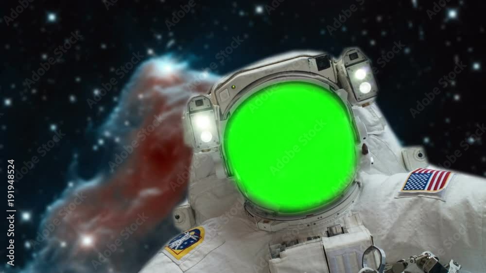 Astronaut Spacewalk, Green Screen some elements furnished by NASA images