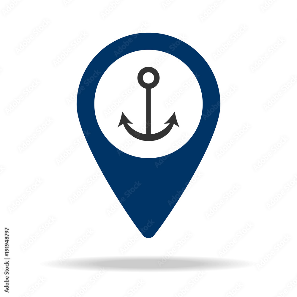 port location in blue map pin icon. Element of map point for mobile concept and web apps. Icon for website design and development, app development. Premium icon port location in blue map pin icon. Element of map point for mobile concept and web apps. Icon for website design and development, app development. Premium icon