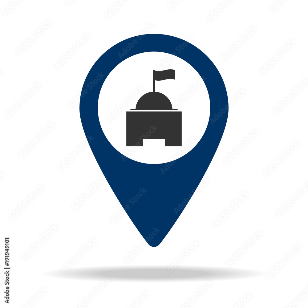 tower location in blue map pin icon. Element of map point for mobile concept and web apps. Icon for website design and development, app development. Premium icon