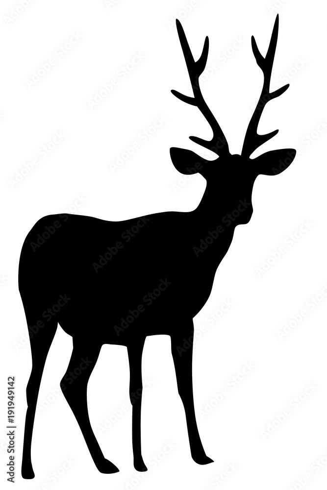 シカのイラスト 右向き 黒 Stock イラスト Adobe Stock
