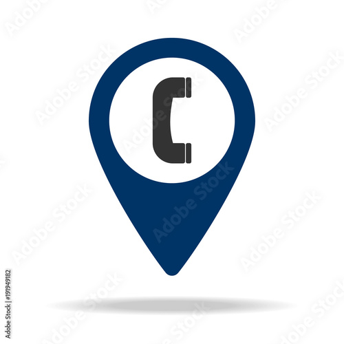 phone booth in blue map pin icon. Element of map point for mobile concept and web apps. Icon for website design and development, app development. Premium icon