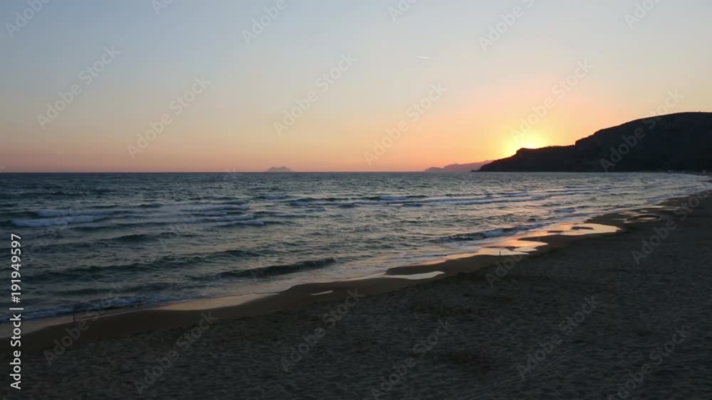 Beautiful landscape with tropical sea sunset on the sandy picturesque beach (Gaeta, Latina, Italy).
Beautiful landscape with tropical sea sunset on the sandy picturesque beach (Gaeta, Latina, Italy).