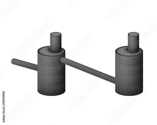 Two underground septic tank vector illustration. A collector for the sewers on a white background.