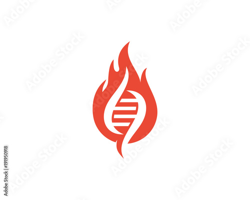 Dna Fire Icon Logo Design Element