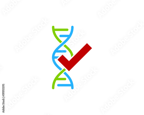 Dna Check Icon Logo Design Element