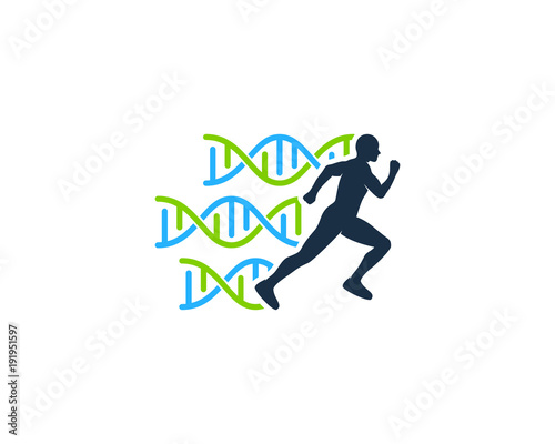 Run Dna Icon Logo Design Element