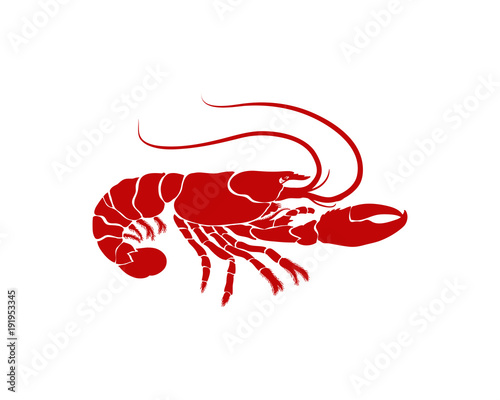 Cooking Seafood Red Lobster for Restaurant Illustration Symbol Logo Vector