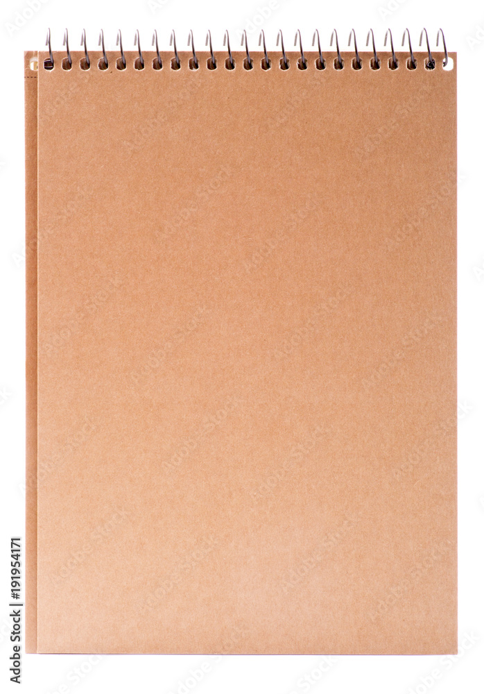 Cover of a notepad of kraft paper on a white background Cover of a notepad of kraft paper on a white background