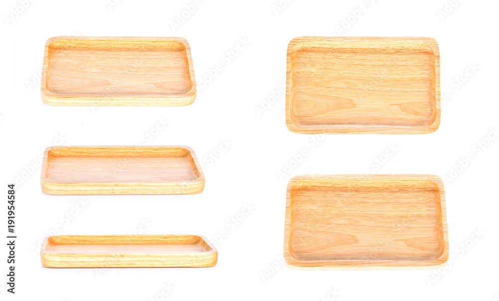 Wooden Tray on White background Wooden Tray on White background
