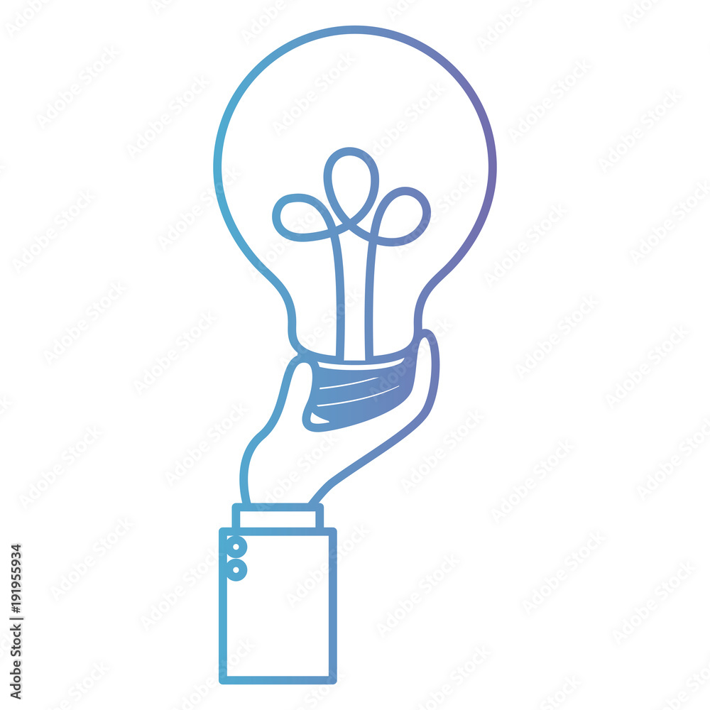 hand with bulb light vector illustration design hand with bulb light vector illustration design