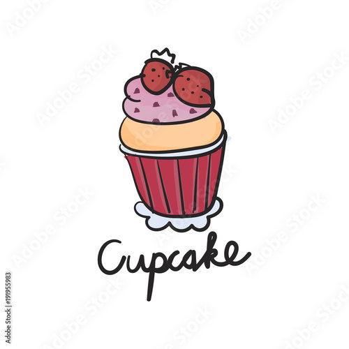 Illustration drawing style of cake