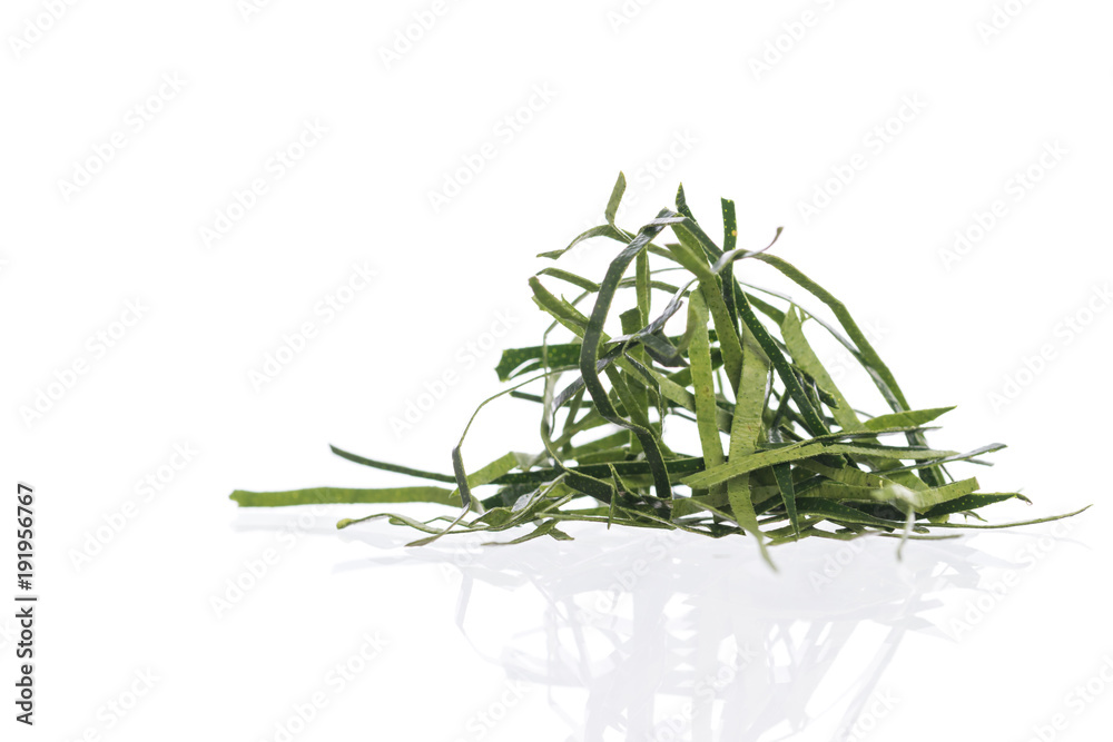 Sliced Bergamot leaf isolated on white