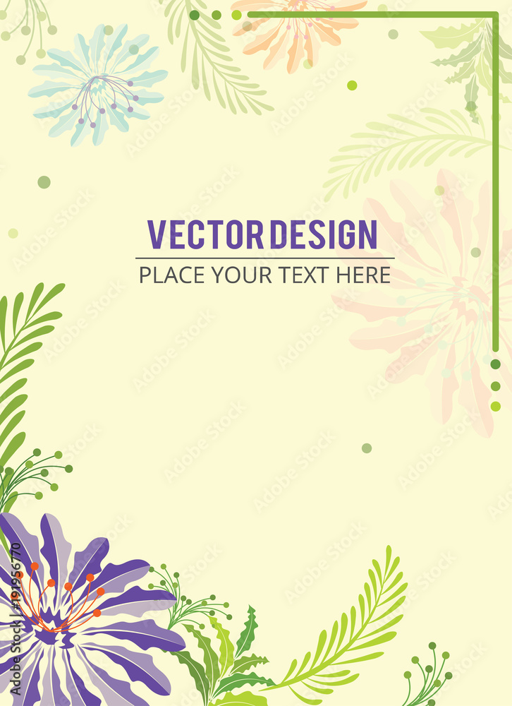 Floral Banner. Abstract floral effect background banner with text - Vector illustration