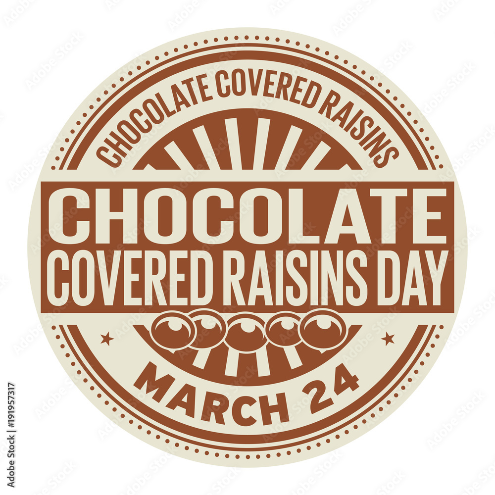 Chocolate Covered Raisins Day stamp