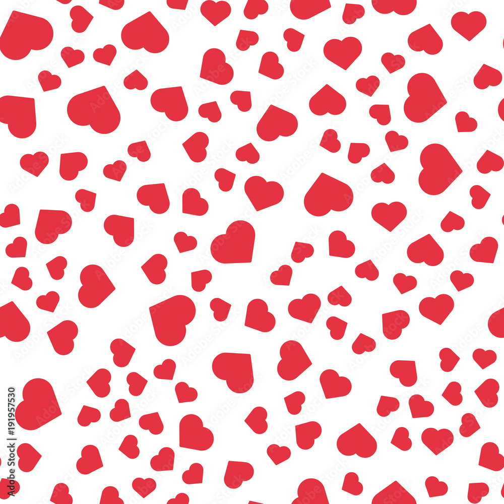 Seamless pattern background. Abstract and Modern concept. Geometric creative design stylish theme. Illustration vector. Red and white color. Heart shape