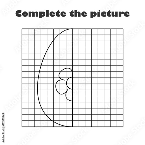 Complete the picture, black white easter egg, drawing skills training, educational paper game for the development of children, kids preschool activity, printable worksheet, vector illustration