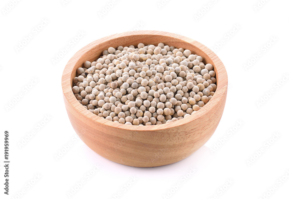 White pepper on a white background White pepper on a white background