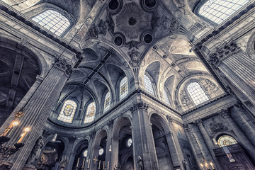 The ceiling of the Saint-Sulpice church in Paris