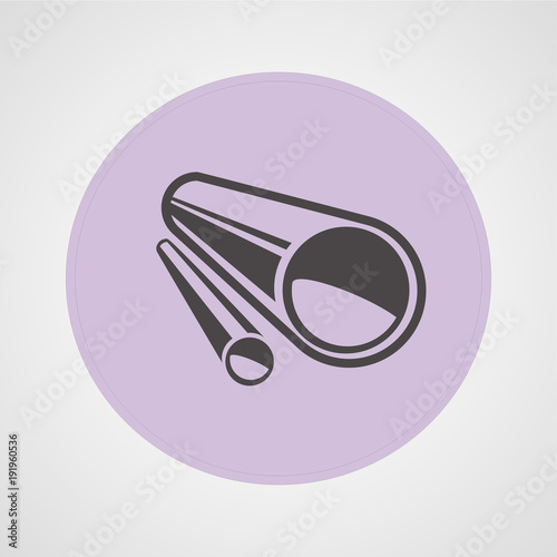 Pipe or tube isolated flat vector icon 