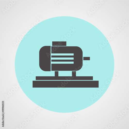 industrial motor isolated flat vector icon