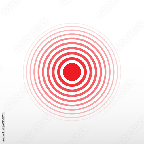 Pain circle. Red ring, symbol of pain.