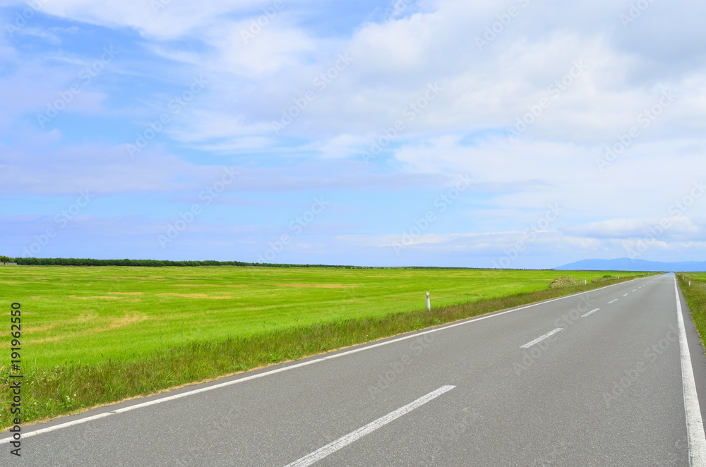 Fototapeta premium 一本道 エサヌカ線 