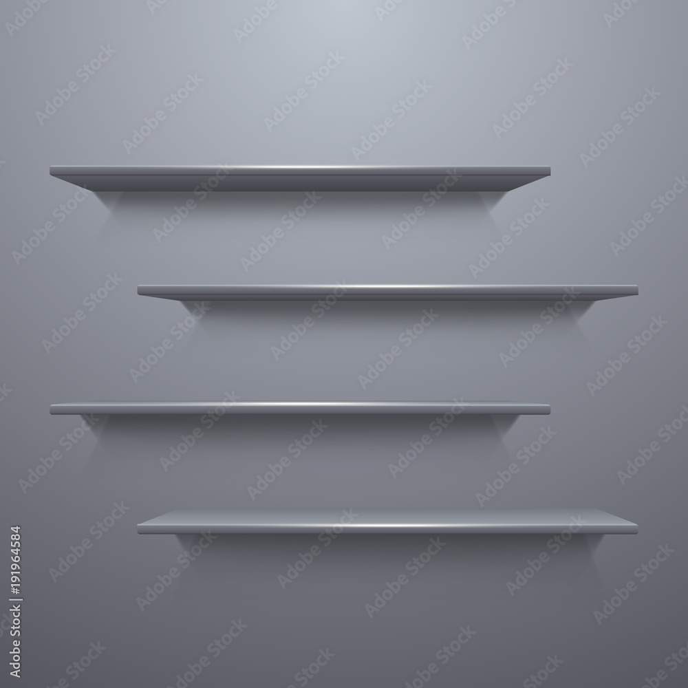 Vector bookshelf design, place for your product Vector bookshelf design, place for your product