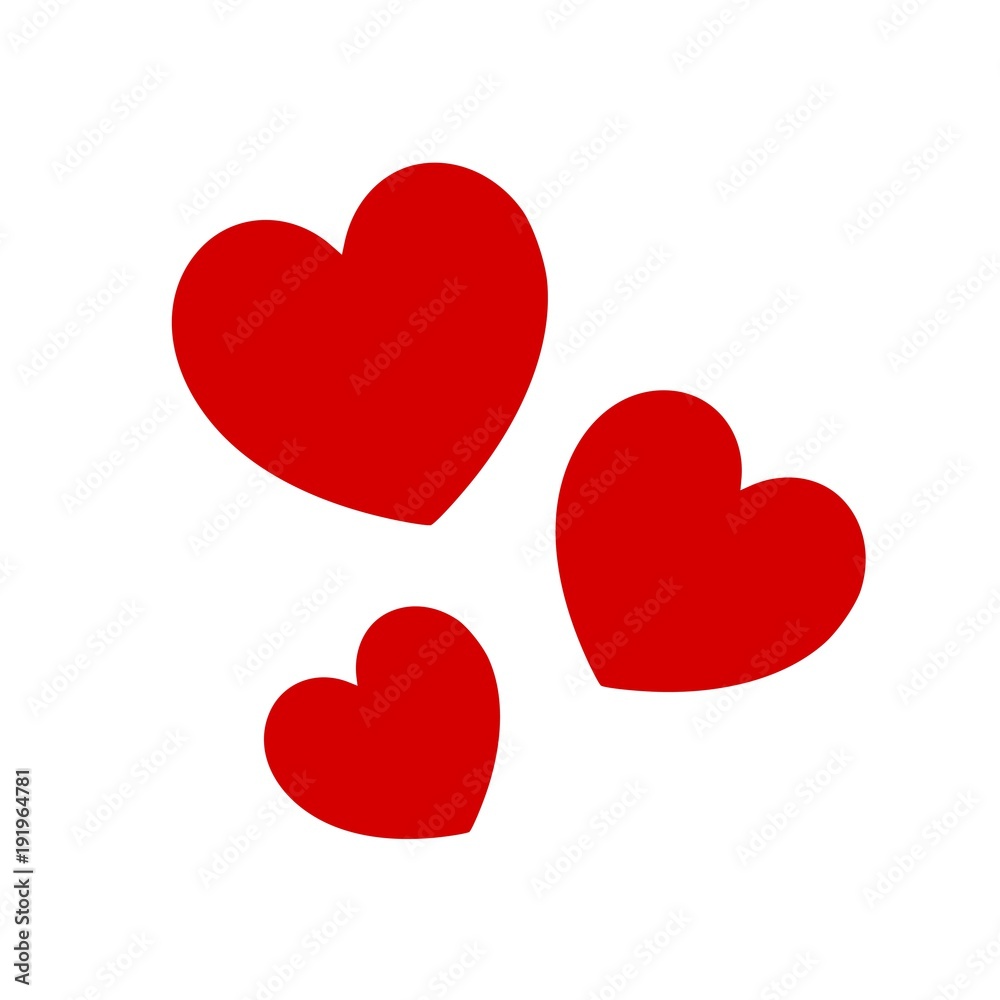 Beautiful and cute group of hearts vector illustration