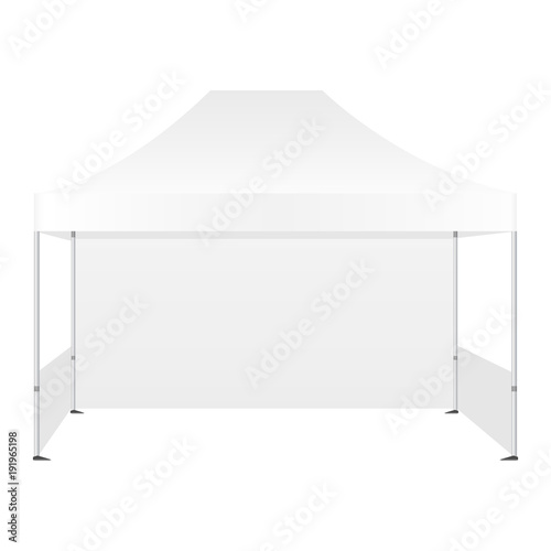 Outdoor canopy tent isolated on white background - front view. Vector illustration