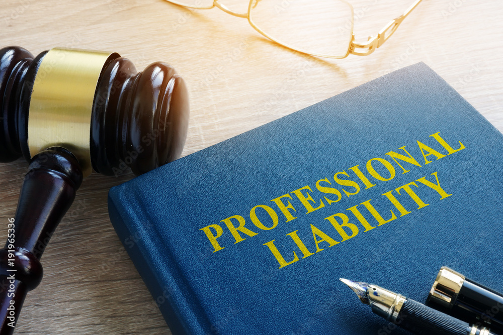 Professional liability on a court table. Professional liability on a court table.