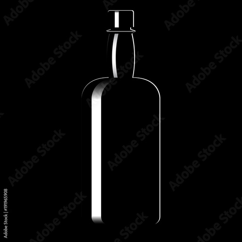 Silhouette of a bottle with an alcoholic drink