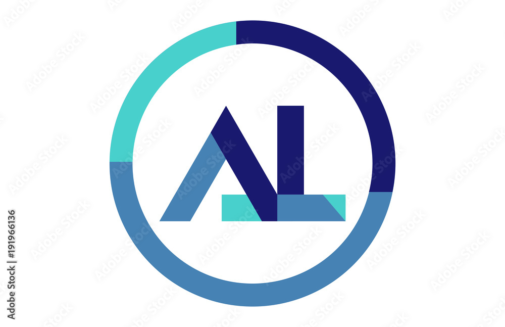 AL Global Circle Ribbon letter Logo AL Global Circle Ribbon letter Logo