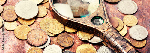 Old coins, numismatics photo