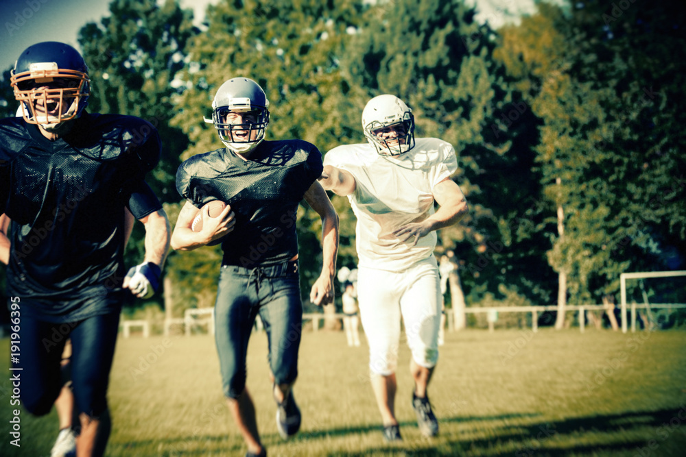 American Football Players Running