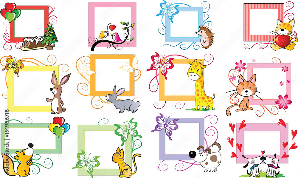 Fototapeta premium greeting card border set