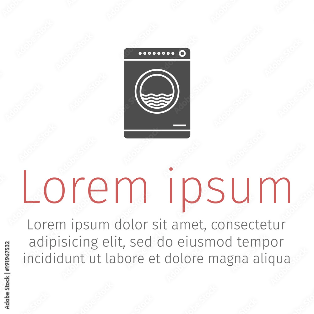 Clothes washer with bubble. Flat icon. Clothes washer with bubble. Flat icon.