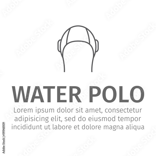 Water polo cap line icon
