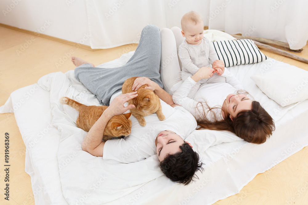 Happy family at home