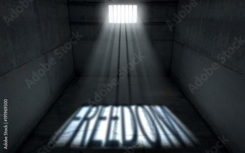 Bilde på lerret Sunshine Shining In Prison Cell Window