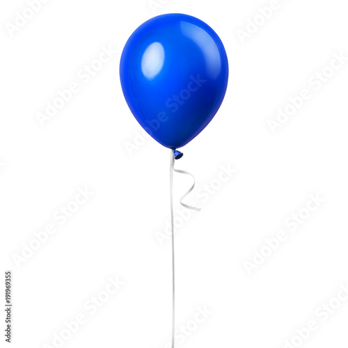 Blue balloon isolated on a white background. Party decoration for celebrations and birthday