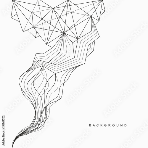 Geometric abstract background of lines and faces.