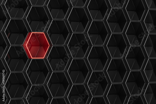 Black hexagon background wi...
