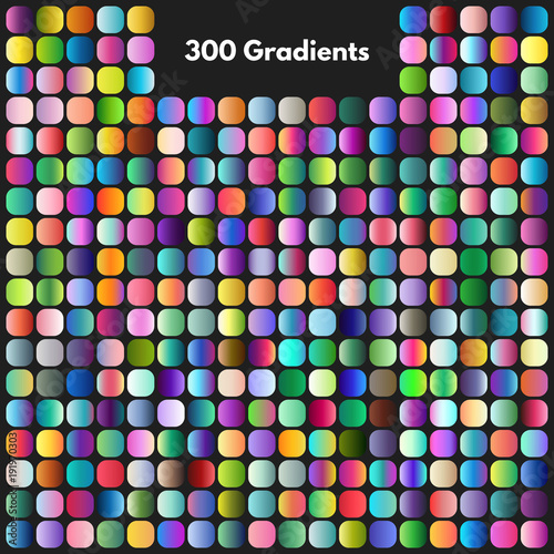 Vibrant modern gradient swatches vector set photo