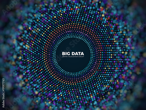 Big data information vector concept. Abstract futuristic background with 3d visualization