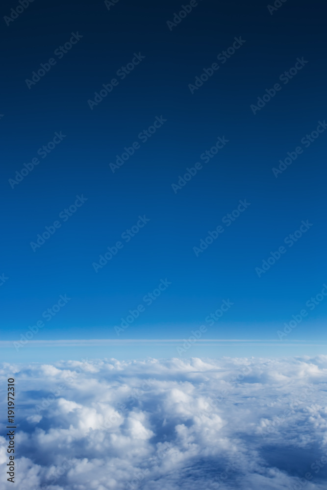 Flying above the clouds. view from the airplane Flying above the clouds. view from the airplane