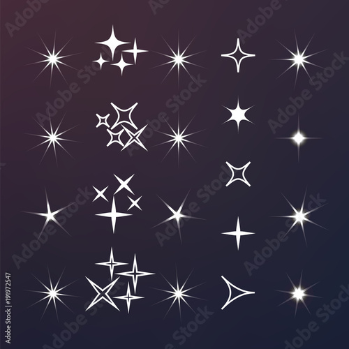 Icon star. Sparkles collection. Sparks vector icons set © 3dwithlove